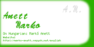 anett marko business card
