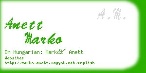 anett marko business card